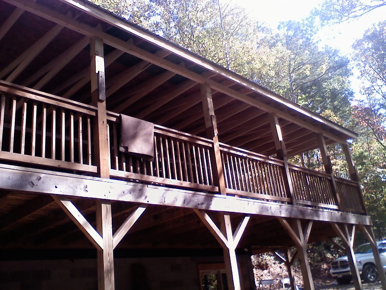 Timber framing under a new elevated porch and deck — Roof Leak Repair in Massapequa by Roofing Brothers